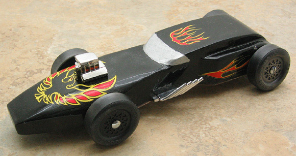 Black PRO Car - Fully Built Fastest Pinewood Derby Car