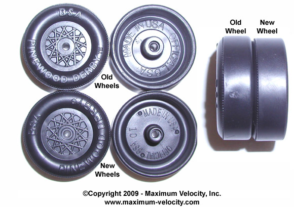 Mold Matched Pinewood Derby Wheels Lathed Tread Domed Hub Trued Inside Edge SLT 