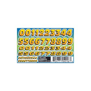 Yellow Numbers Dry Transfer Decals