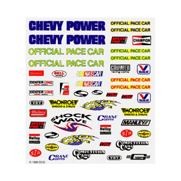Stock Car Dry Transfer Decals