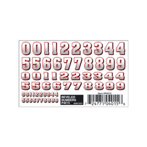 Beveled Numbers Dry Transfer Decals