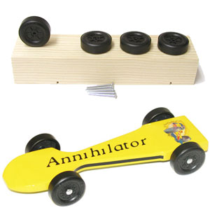 Pinewood Derby Car Kits and Blocks