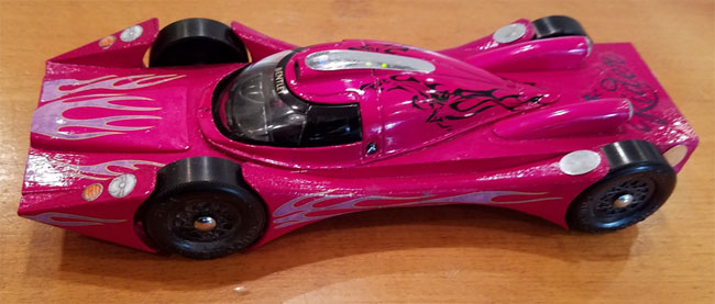 pinewood derby pink exotic car