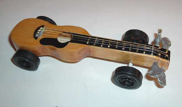 pinewood derby guitar car