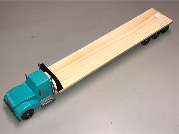 pinewood derby big rig turquoise top view