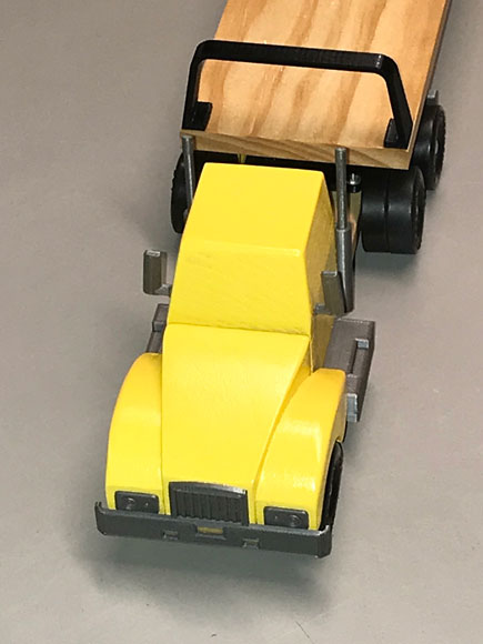 pinewood derby big rig yellow front