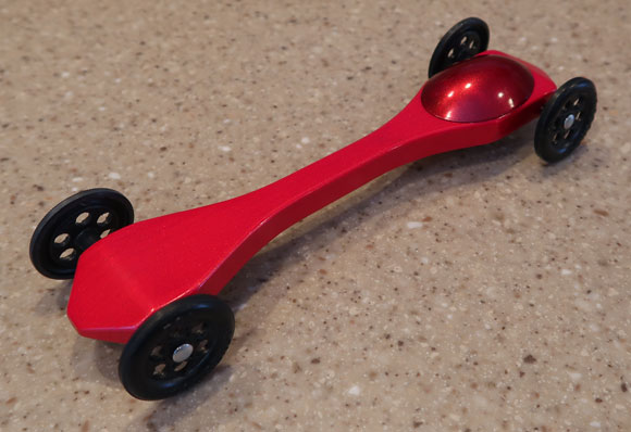 pinewood derby red rocket car